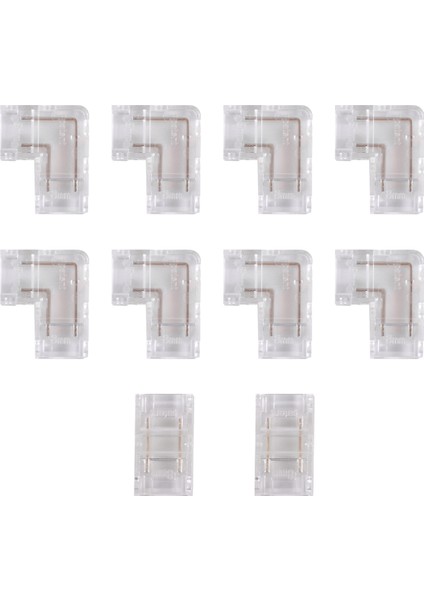 8mm Cob Connector 8pc L-Şekilli/köşe Konnektörü, 10 mm Bant Lambaları Için Değil, Koçanı LED Şerit Işıkları Için 2 Adet Boşluksuz Konektörler (Yurt Dışından)