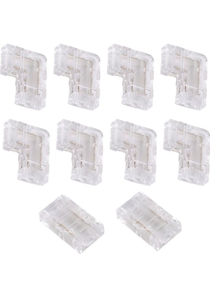 8mm Cob Connector 8pc L-Şekilli/köşe Konnektörü, 10 mm Bant Lambaları Için Değil, Koçanı LED Şerit Işıkları Için 2 Adet Boşluksuz Konektörler (Yurt Dışından) fiyatları