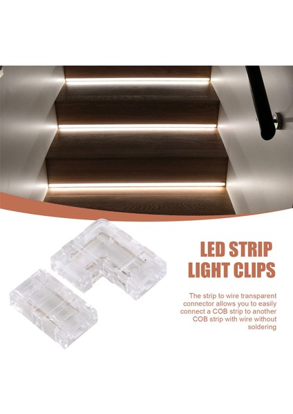 8mm Cob Connector 8pc L-Şekilli/köşe Konnektörü, 10 mm Bant Lambaları Için Değil, Koçanı LED Şerit Işıkları Için 2 Adet Boşluksuz Konektörler (Yurt Dışından) indirimleri
