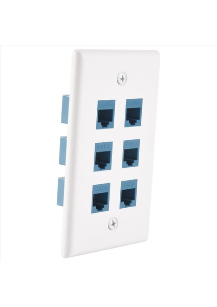 Cat 6 Ethernet Duvar Plakası 6 Port, Ethernet Duvar Plakası Kadın-Kadın Kat7/6/6e/5/5e ile Uyumlu Olabilir (Yurt Dışından) fırsatları