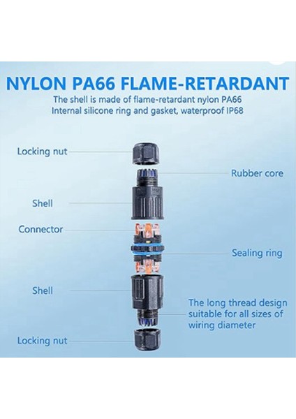 5pcs IP68 Su Geçirmez Kavşak Kutusu, Dış Mekan 5 Pin Kablo Konektörü, 3.5-10 mm Tel Aralığı (Ac 250V, 16A) (Yurt Dışından) fiyatları