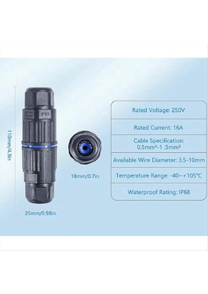 5pcs IP68 Su Geçirmez Kavşak Kutusu, Dış Mekan 5 Pin Kablo Konektörü, 3.5-10 mm Tel Aralığı (Ac 250V, 16A) (Yurt Dışından) indirimleri