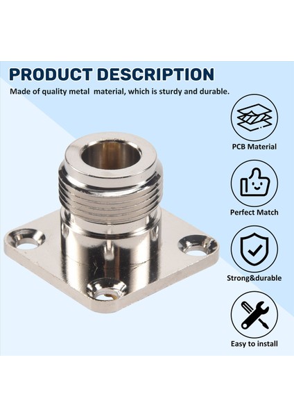 N Tip Kadın Jack Rf Coax Konnektörü 4 Delikli Panel Montaj Lehim Kupası, Gümüş (Yurt Dışından) fırsatları