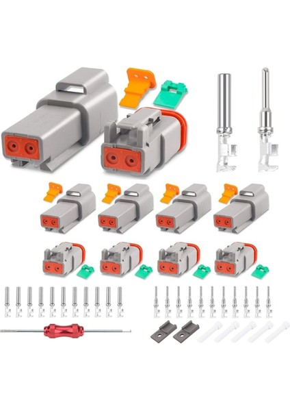 5 Set 2 Pin Dt Konektör Kiti, Su Geçirmez Dt Konnektörü, Boyut 16 Damgalı Kontaklar, Araba, Kamyon, Motosiklet Için Sızdırmazlık Fişleri (Yurt Dışından)