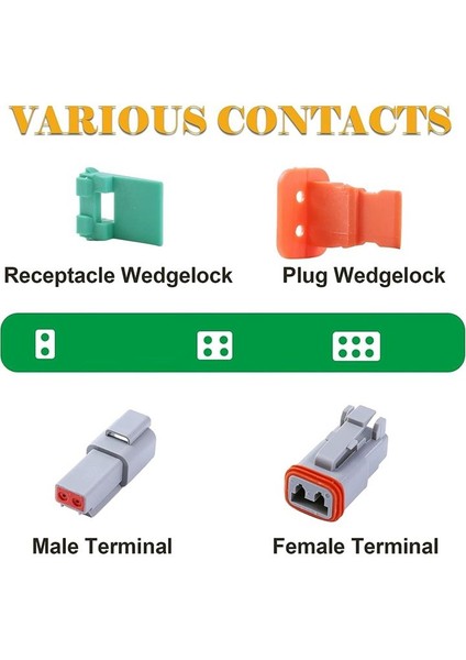 5 Set 2 Pin Dt Konektör Kiti, Su Geçirmez Dt Konnektörü, Boyut 16 Damgalı Kontaklar, Araba, Kamyon, Motosiklet Için Sızdırmazlık Fişleri (Yurt Dışından) fırsatları