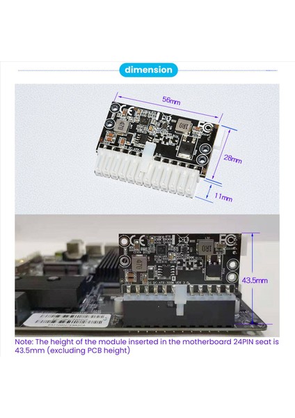Güçlü 300W 12V Dc5.5x2.5mm Giriş Dc-Atx Psu Pıco Atx Switch Madencilik Psu 24PIN Mını Itx Dc Atx Pc Güç Kaynağı (Yurt Dışından) fiyatları