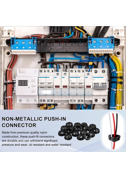 100 Adet Push-In Kablo Konektörleri, 3/8-1/2 Inç Konektörde Push Plastik Plastik Elektrik Kutusu Tel Romex Için 1/2 Inç Nakavt (Yurt Dışından) fırsatları