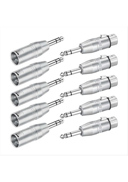 10 Paket Xlr Adaptörü, 5 Adet Erkek Ila Xlr Erkek Adaptörü ve 5 Adet Erkek Ila Xlr Dişi Adaptörü, 1/4 Inç Trs Ila Xlr Konektör (Yurt Dışından)