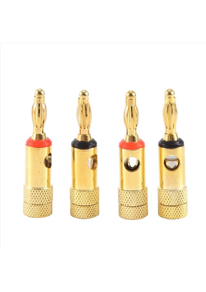 Altın Kaplama Muz Tapaları 2 Kırmızı 2 Siyah 4mm 4 Pcs LL68-4BP1 (Yurt Dışından)