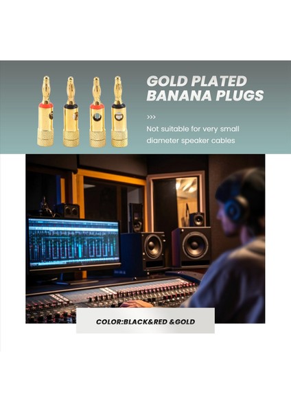 Altın Kaplama Muz Tapaları 2 Kırmızı 2 Siyah 4mm 4 Pcs LL68-4BP1 (Yurt Dışından) fiyatları