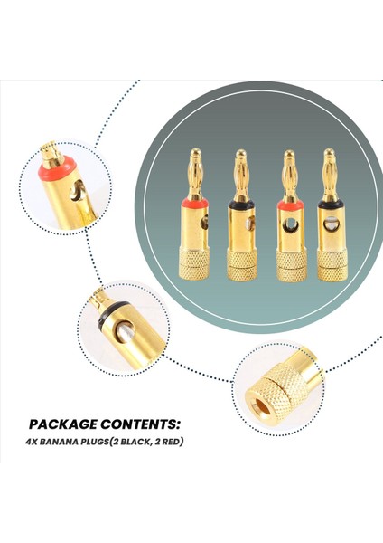 Altın Kaplama Muz Tapaları 2 Kırmızı 2 Siyah 4mm 4 Pcs LL68-4BP1 (Yurt Dışından) indirimleri