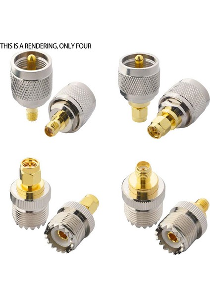 4 Pcs / Set Uhf SL16 PL259 SO239&#39;A Sma Erkek Fişi Kadın Jack Rf Konektör Test Dönüştürücüsü (Yurt Dışından) modelleri