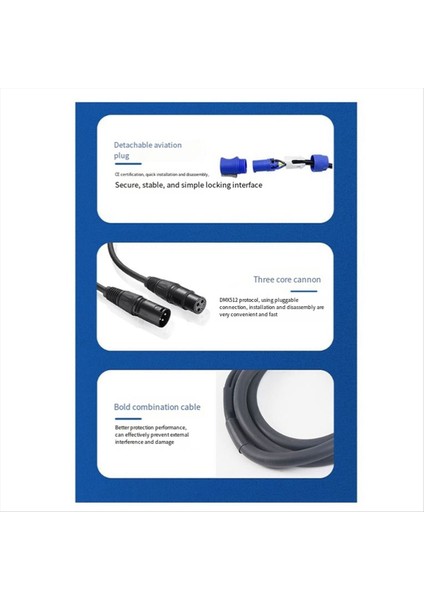 Dmx Powercon Kablo Kombinasyonu Powercon Fiş ve Dmx Xlr Sinyal Hattı Işık Güç Bağlantısı Sinyal Transit (A) (Yurt Dışından) indirimleri