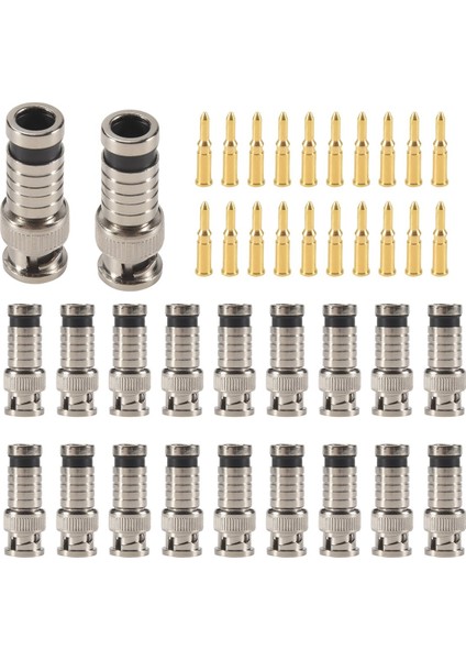 20 Pcs Bnc Sıkıştırma Konnektörü 75 Ohm Kuplör RG58-59 Için Bakır Pim ile Crimper Video Fişi Uzatma Koaksiyel Kablosu (Yurt Dışından) fiyatları