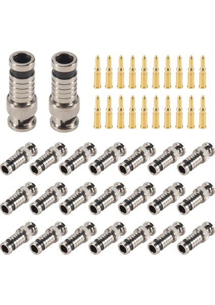 20 Pcs Bnc Sıkıştırma Konnektörü 75 Ohm Kuplör RG58-59 Için Bakır Pim ile Crimper Video Fişi Uzatma Koaksiyel Kablosu (Yurt Dışından) modelleri