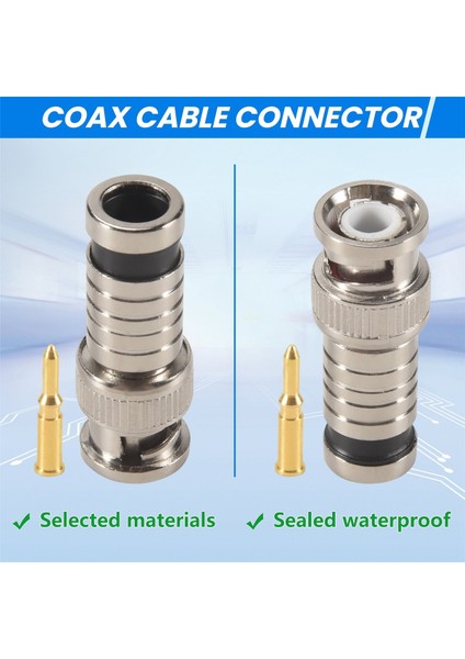 20 Pcs Bnc Sıkıştırma Konnektörü 75 Ohm Kuplör RG58-59 Için Bakır Pim ile Crimper Video Fişi Uzatma Koaksiyel Kablosu (Yurt Dışından) indirimleri