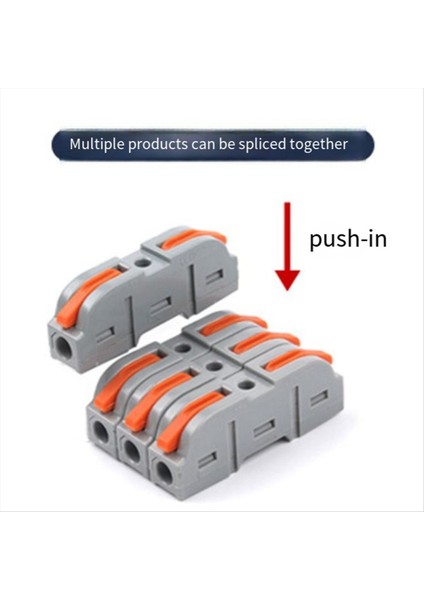 50 Adet Hızlı Tel Kablo Konnektörü Ekleme Multipleks Tel Konektör, Hızlı Kompakt Kablo Konnektörü Şeffaf (Yurt Dışından) modelleri