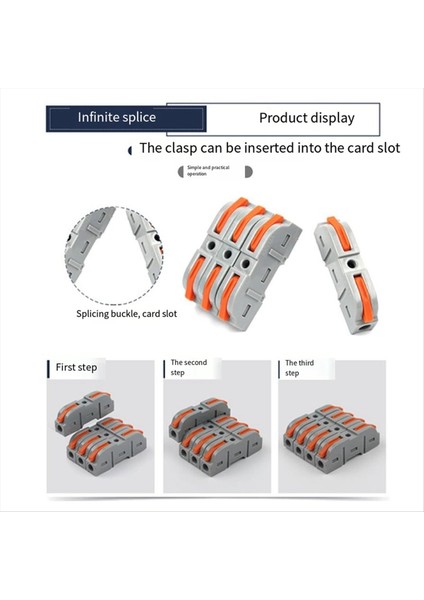 50 Adet Hızlı Tel Kablo Konnektörü Ekleme Multipleks Tel Konektör, Hızlı Kompakt Kablo Konnektörü Şeffaf (Yurt Dışından) fırsatları