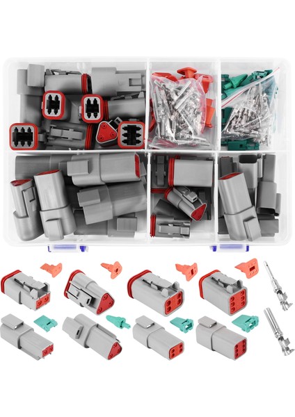 140PCS Deutsch Dt Serisi Su Geçirmez Teli Konnektör Kiti DT06-2/3/4/6S DT04-2/3/4/6P Pıns Box ile Otomotiv Mühürlü Fiş (Yurt Dışından)