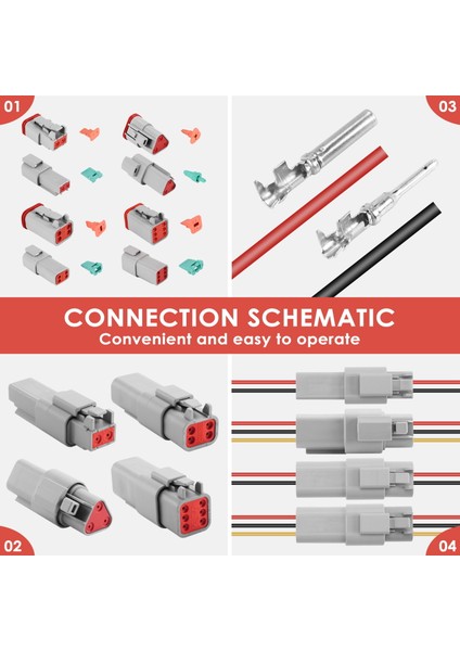 140PCS Deutsch Dt Serisi Su Geçirmez Teli Konnektör Kiti DT06-2/3/4/6S DT04-2/3/4/6P Pıns Box ile Otomotiv Mühürlü Fiş (Yurt Dışından) indirimleri