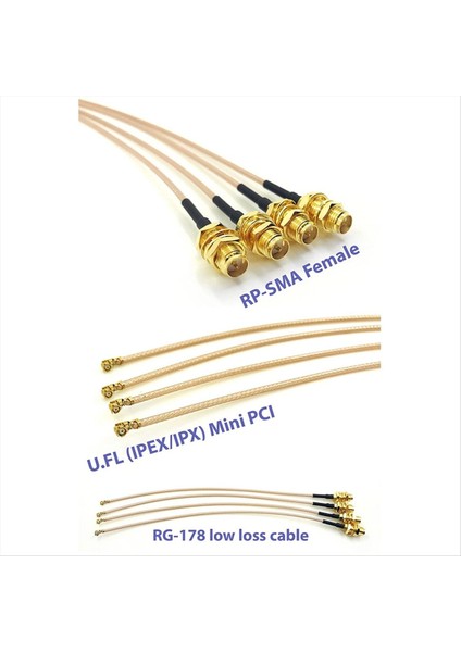 4 Rf U.fl (Ipex/ıpx) Mini Pcı Paketi-Rp-Sma Dişi Pigtail Anten Wi-Fi Koaksiyel RG-178 Düşük Kaybı Kablosu (Yurt Dışından) fiyatları