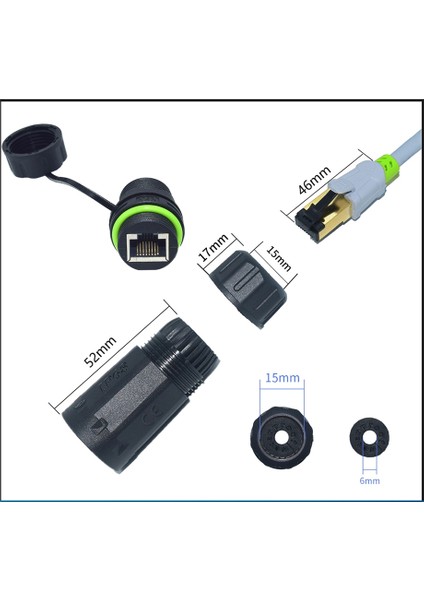 Yxy RJ45 Docking Konnektörü Ethernet Ağ Paneli Montaj Su Geçirmez IP68 Başlığı Açık Mekan Geniş Bant Ağ Kablosu Genişletici (Yurt Dışından) fiyatları