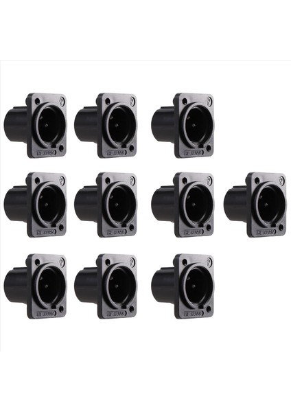 Xlr Erkek Fiş Düz Terminal Panel Monte Konektör 10 Parçası (Yurt Dışından)