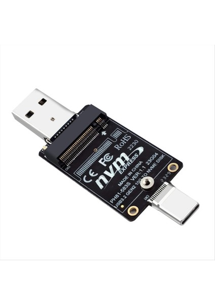 M.2-Usba Type-C Tip HDD Kasa Adaptör Kartı Nvme HDD Muhafaza Interposer Kart JMS583 10GBPS Destek 2230 Boyut SSD (Yurt Dışından)