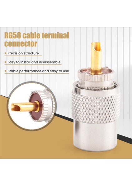 10PCS Rf Konnektör Uhf Erkek Konnektörü Rg8 RG58 Kablo Lug Anten Konnektörü PL259 (Yurt Dışından) fırsatları