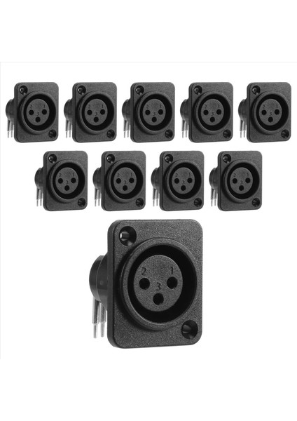 10PCS Siyah Xlr 3pin Dişi Jak Paneli Montaj Şasi Pcb Soket Konnektörü (Yurt Dışından) fırsatları
