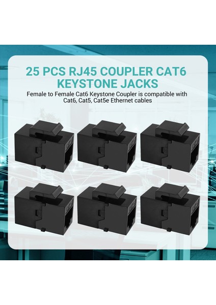 25 Pcs RJ45 Kuplör Cat6 Keystone Jacks Sline Kuplör Kadın To Dazya Kaplıcı (Yurt Dışından) fırsatları