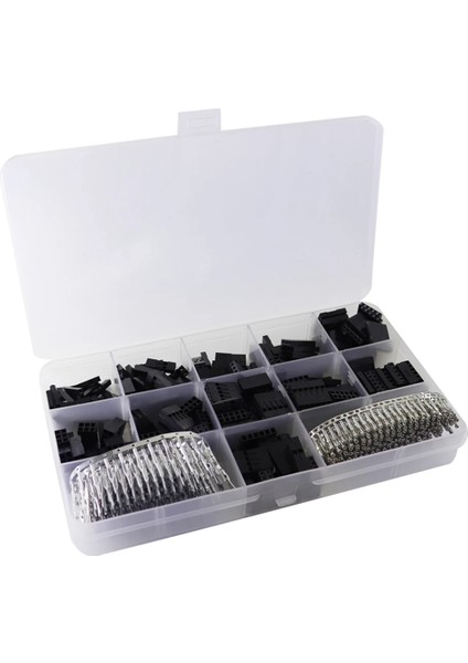 620PCS Dupont Konnektörü 2.54MM, Dupont Kablo Jumper Tel Pim Başlık Konu Kiti, Erkek Kıvrım Pimleri+Kadın Pin Konnektörü (Yurt Dışından)