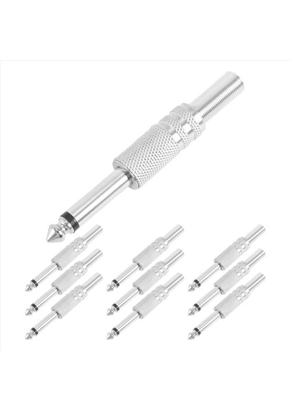 6.35MM Mono Amplifikatör Fiş 1/4inch Erkek Mono Monoural Jack Audio Kablo Konektörü Fiş Mikrofon Ses Konektörleri 10 Pcs (Yurt Dışından)