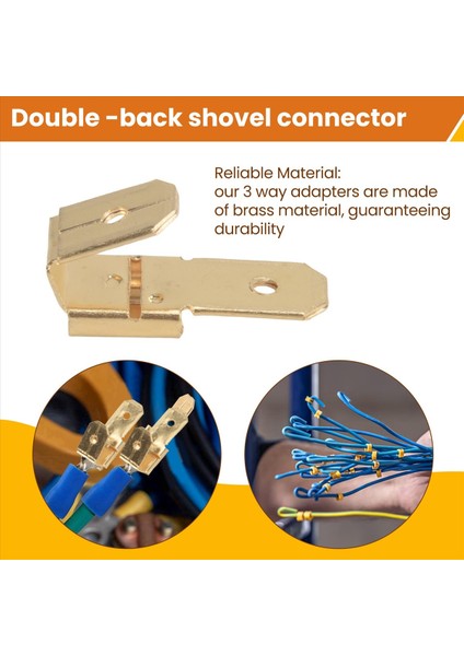 25 Pcs Piggyback Spade Konektörleri, 3 Yönlü Adaptör Çift Erkek Ila Tek Dişi Pirinç Hızlı Bağlantı Kesme Konektörleri (Yurt Dışından) indirimleri