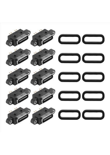 10 Pcs Mikro-Usb Tip C 4pin Su Geçirmez Dişi USB C Soket Bağlantı Noktası Vidalı Delik Şarj Arayüzü USB Konnektörü (Yurt Dışından) fiyatları