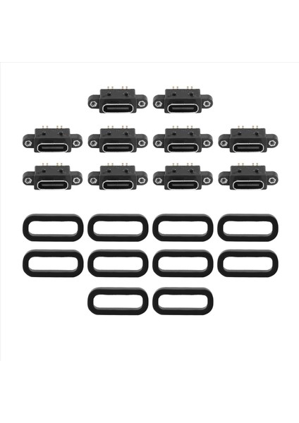 10 Pcs Mikro-Usb Tip C 4pin Su Geçirmez Dişi USB C Soket Bağlantı Noktası Vidalı Delik Şarj Arayüzü USB Konnektörü (Yurt Dışından) modelleri
