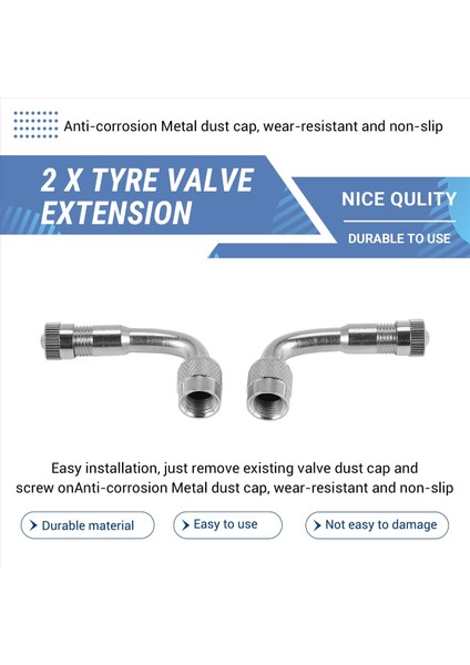 2 Lastik Valf Uzatma Adaptörü Motosiklet Araç Lastik Gövdesi Extender 90 Derece Açı (Yurt Dışından) indirimleri