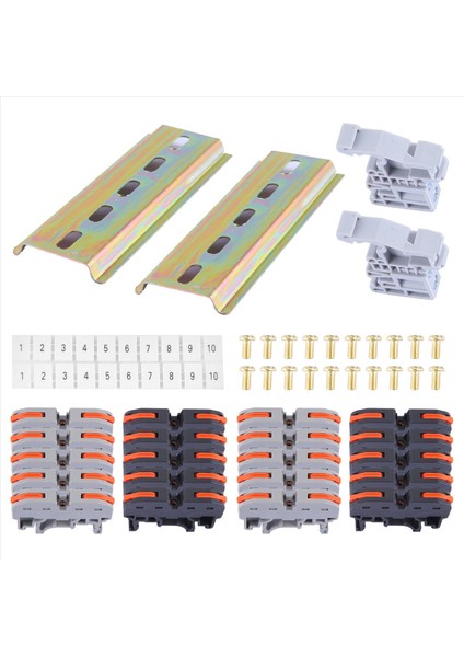 Evrensel Kompakt Konektörler, Bağlantı Çubuğu, Işaret Şeridi, Vidalar, 28-12 Awg ile Dın Ray Terminal Blokları Kiti (Yurt Dışından) fiyatları