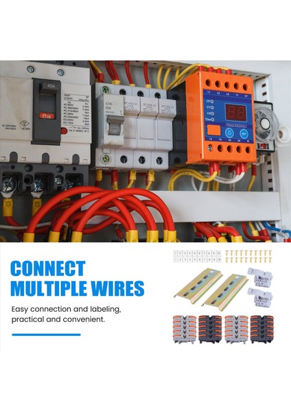 Evrensel Kompakt Konektörler, Bağlantı Çubuğu, Işaret Şeridi, Vidalar, 28-12 Awg ile Dın Ray Terminal Blokları Kiti (Yurt Dışından) indirimleri