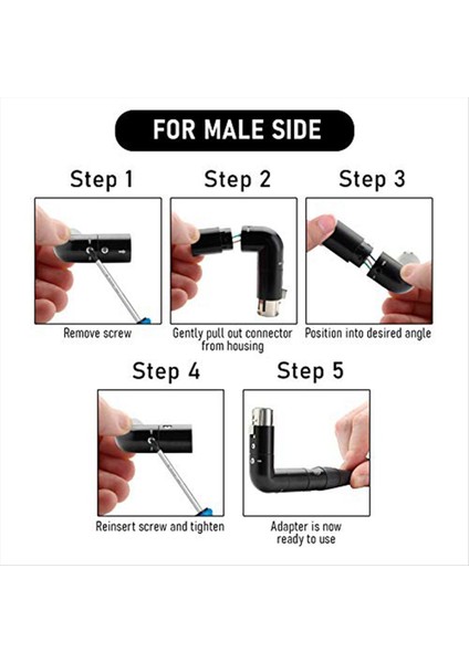 2 Adet Döndürülebilir Xlr Açı Adaptörü Çift Erkek ve Dişi L-Şekilli Konektör Metal Adaptörü 4 Ayarlanabilir Açı Konumuna Sahip (Yurt Dışından) modelleri