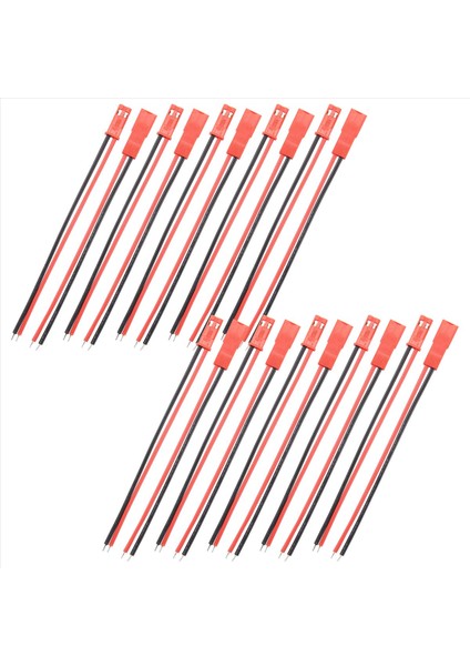 10 Çift 2 Pin Jst Fiş Soketi Konnektörü M Ila F 110MM Kablo Tel Kırmızı Siyah (Yurt Dışından)