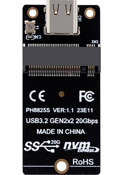 M.2 Için C Tip C SSD Adaptör ASM2364 Nvme Yükseltici Kartı 20GBPS Dönüşüm Kartı 2000MB/S SSD 2230/42/60/80 (Yurt Dışından)