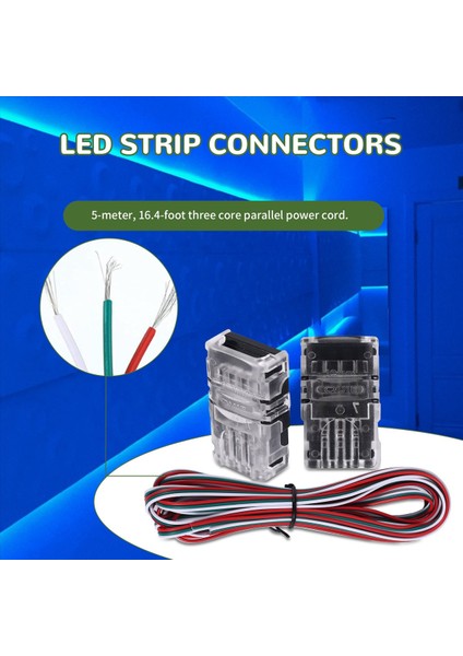 11 Adet Ayarlanabilir 3 Pin LED Şerit Konektörler 10MM LED Şerit Işık Konektörleri LED Şerit Konnektör Terminali WS2811 Için (Yurt Dışından) fırsatları