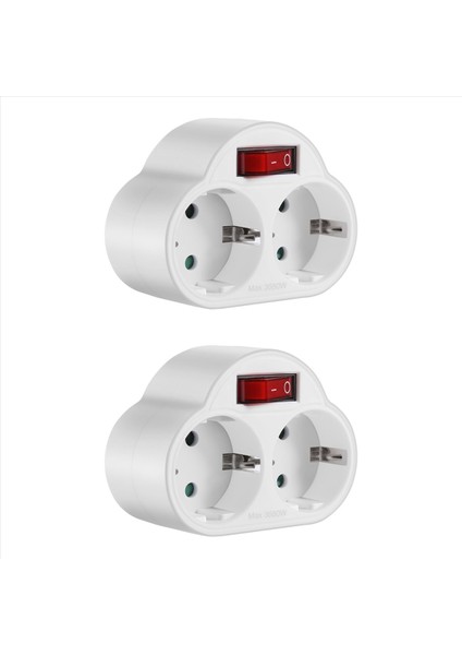 Anahtarlı 2pcs Soket Adaptörü, 250V/16A 3680W Taşınabilir Yuvalar Duvar Plakası Ofis, Ev, Seyahat Eu Fişi Için (Yurt Dışından) fiyatları