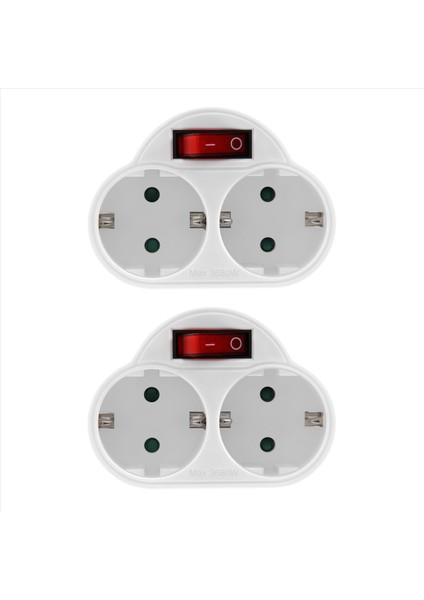 Anahtarlı 2pcs Soket Adaptörü, 250V/16A 3680W Taşınabilir Yuvalar Duvar Plakası Ofis, Ev, Seyahat Eu Fişi Için (Yurt Dışından) fırsatları