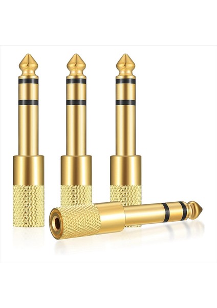 4 Adet 6.35MM (1/4 Inç) Erkek Ila 3,5 mm (1/4 Inç) Dişi Stereo Kulaklık Adaptörü, Kulaklık Için Ses Adaptörü Jak Fişi (Yurt Dışından)