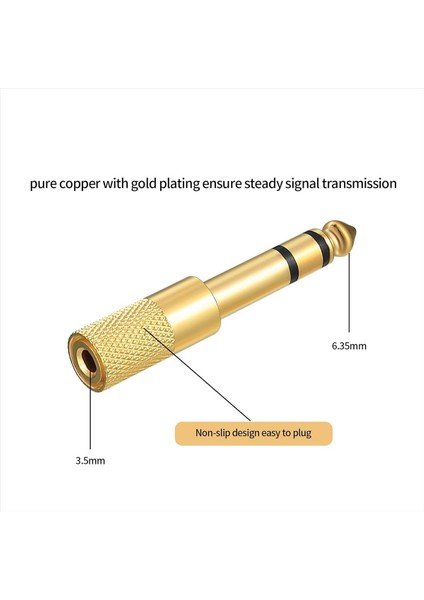 4 Adet 6.35MM (1/4 Inç) Erkek Ila 3,5 mm (1/4 Inç) Dişi Stereo Kulaklık Adaptörü, Kulaklık Için Ses Adaptörü Jak Fişi (Yurt Dışından) fırsatları