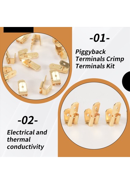 50 Pcs Piggyback Spade Konektörleri, 3 Yönlü Adaptör Çift Erkek Ila Tek Dişi Pirinç Hızlı Bağlantı Kesme Konektörleri (Yurt Dışından) indirimleri