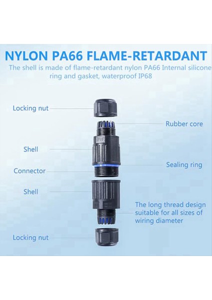 IP68 Su Geçirmez Kavşak Kutusu, Dış Mekan 3 Yolu Elektrik Kablosu Konektörü, Awg 28-12 Için Değiştirilebilir Kol Kablosu Konektörleri (Yurt Dışından) fırsatları