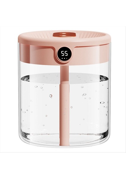 H2O Hava Nemlendiricisi 2l Kapasite LCD Nem ile Çift Meme Ekran Esansiyel Yağ Difüzör Taşınabilir Usb, Pembe (Yurt Dışından)